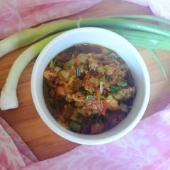 A picture of Quick green onion sabji.
