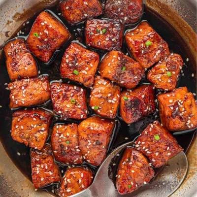 Air fryer salmon bites-image