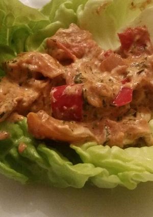A picture of Chicken & Goat Cheese Bibb Tacos.