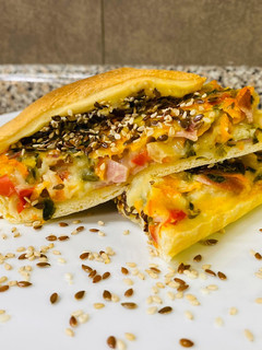 Una foto de Tarta de verduras y jamón