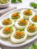 Uova sode ripiene al pesto