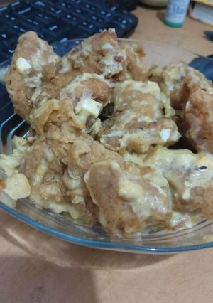 Foto resep Dada ayam saus telor asin