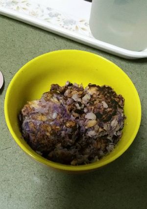A picture of Sweet potato and tuna patties.