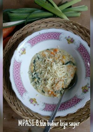 Foto resep MPASI 8 bln bubur keju sayur