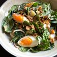 Baby Spinach & Boiled Egg Salad with Creamy Sesame Dressing