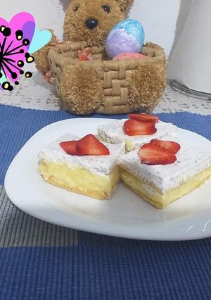 O poză a rețetei Prăjitură cu biscuiți și budincă.