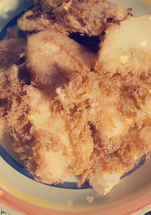 A picture of Fried yam and Egg.