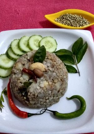 A picture of Buckwheat Kuttu ki giri ki upma.