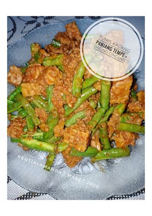 Foto resep Tumis Kacang Panjang Tempe + Daging Cincang