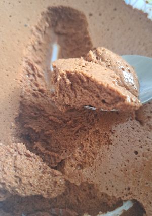 Una foto de Mousse de cacao, sin azúcar, bajo en calorías y alto en proteínas