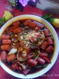 Telur ceplok plus sosis saus tiram