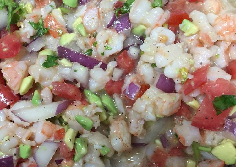 Steps to Prepare Quick Zesty Lime Shrimp &amp; Avocado Ceviche