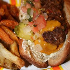 A picture of Cheesy Grilled Santa Fe Burger Dogs.