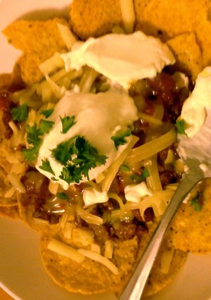 A picture of Delicious home made Nachos.