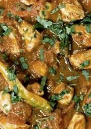 A picture of Pakistani spicy chiken karahi.