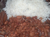 Boiled beans and rice