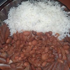 Boiled beans and rice A picture of Boiled beans and rice.
