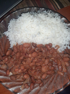 A picture of Boiled beans and rice.