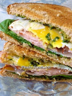 A picture of Sandwiches with Pesto Spread.