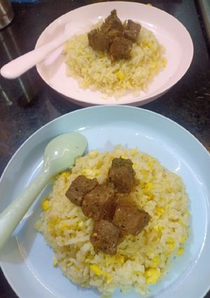 Foto resep Garlic butter rice with beef saikoro
