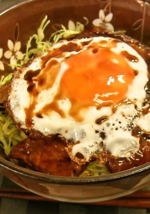 A picture of Pork and Egg Rice Bowl.