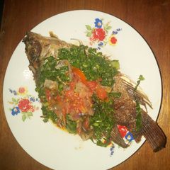 A picture of Wet fry fish.