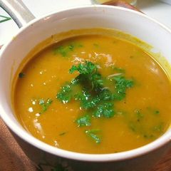 A picture of Aromatic Roasted Root Vegetable Soup.