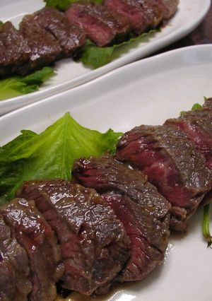 A picture of Australian Beef Steak with Sansho Pepper and Miso.