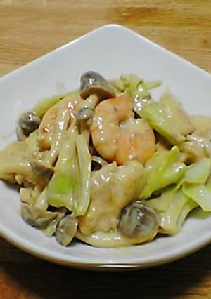 A picture of Chicken and Shrimp with Wasabi and Mayonnaise.