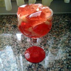 A picture of jelly with pineapple.