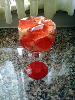 A picture of jelly with pineapple.