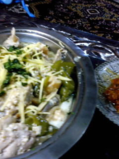 A picture of White Karahia with Indian Salsa.