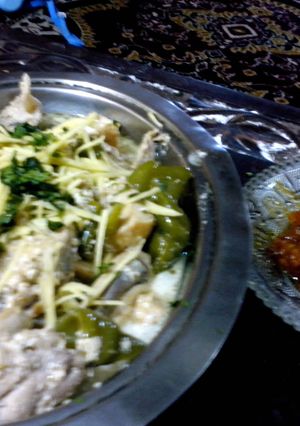 A picture of White Karahia with Indian Salsa.
