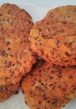 A picture of Red Lentil Veggie Burger Patties - Healthy, Vegan and Delicious!.