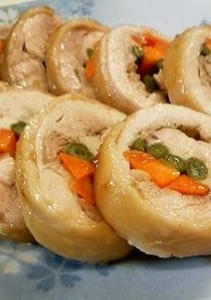 A picture of Quick Chicken Roll Using a Microwave.