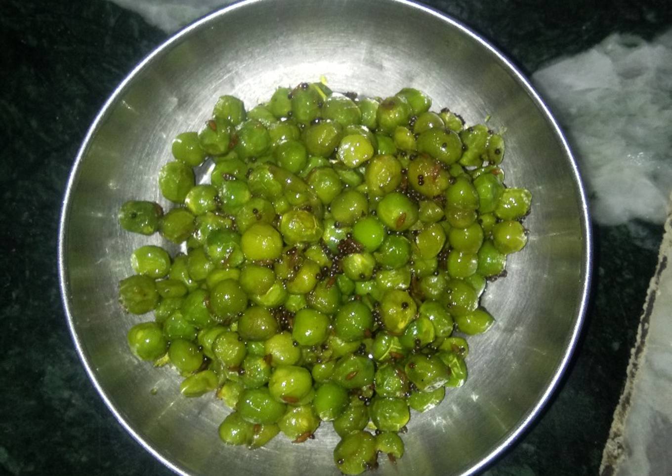 Fry roast matar