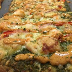 A picture of Pesto Shrimp Flatbread.