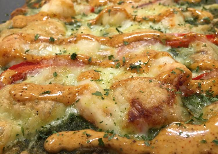 Easiest Way to Prepare Homemade Pesto Shrimp Flatbread