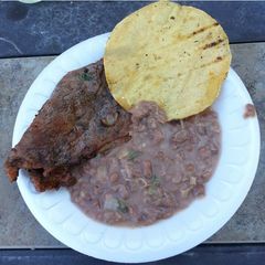 A picture of Homemade refried beans.