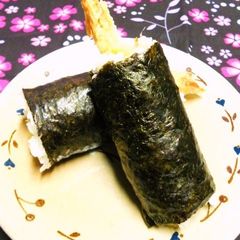 A picture of Prawn Tempura Onigiri Rice Balls.