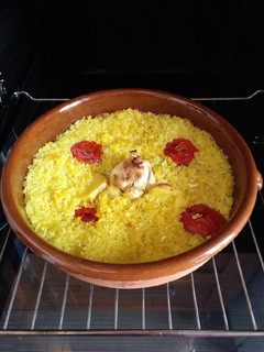 Una foto de Arroz al horno con bacalao