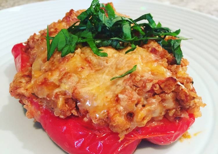 Steps to Cook Speedy Italian stuffed peppers with turkey and quinoa