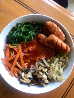 Foto resep Simple Bimbimbap Korea (Nasi Campur Korea) dan Banchan (Korean Side dish)