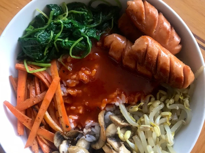 Easy Steps to Prepare Recipes Simple Bimbimbap Korea (Nasi Campur Korea) dan Banchan (Korean Side dish) the  Makes Drooling Delicious.