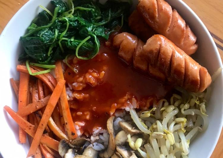 Resep Simple Bimbimbap Korea (Nasi Campur Korea) dan Banchan (Korean Side dish) Super Lezat