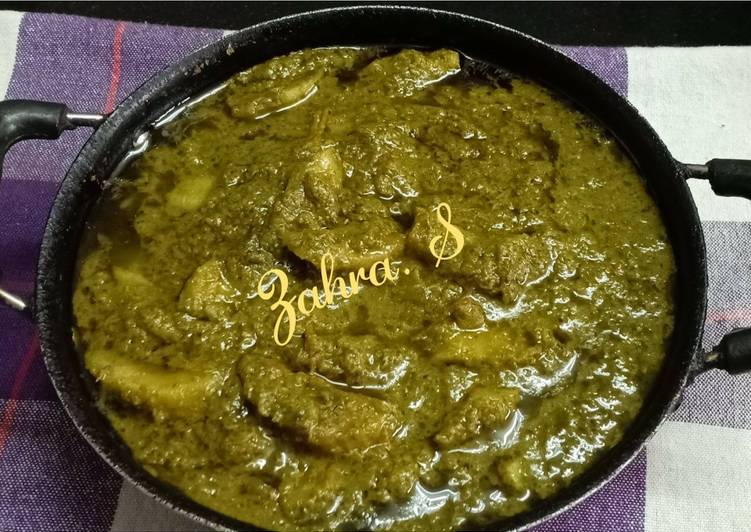 Raw banana curry in green masala