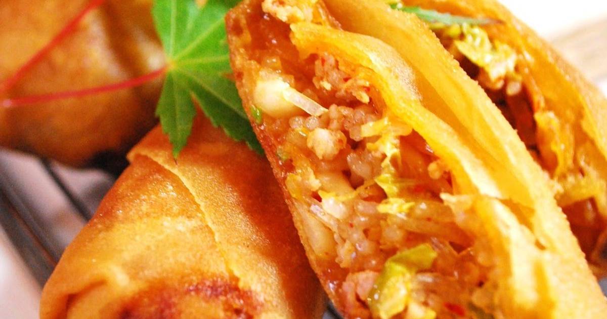 Seriously Tasty Crispy Pork And Kimchi Spring Rolls Recipe By Cookpad Japan Cookpad