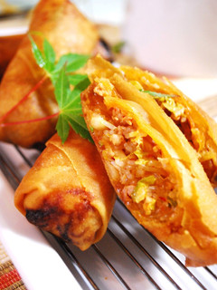 A picture of Seriously Tasty Crispy Pork and Kimchi Spring Rolls.