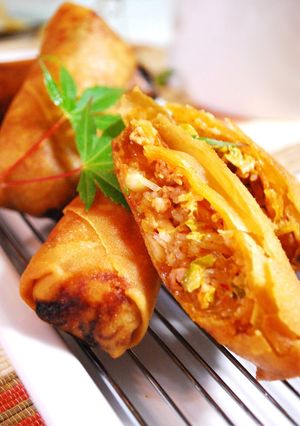 A picture of Seriously Tasty Crispy Pork and Kimchi Spring Rolls.