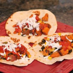 A picture of Chipotle Roasted Veggie Tacos.
